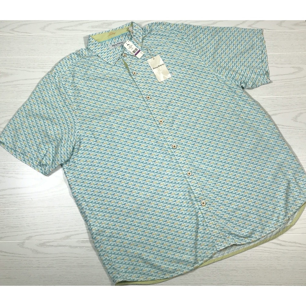 Tommy Bahama Hawaiian Shirt Men 2XLT Cocktail The Veracruz Cay Button Down New